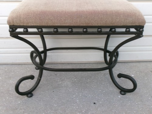 Metal scroll stool vanity - metal,