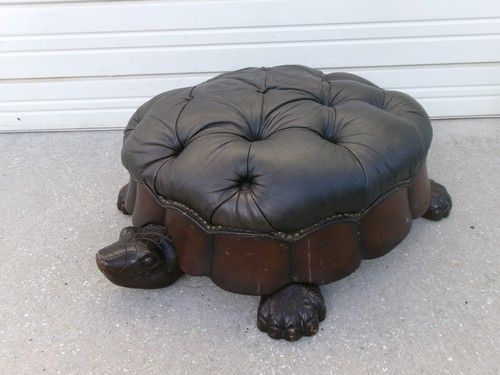 Turtle ottoman wood - lg, &