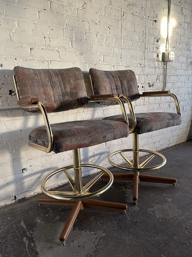Vintage stool chromcraft brass - vintage,