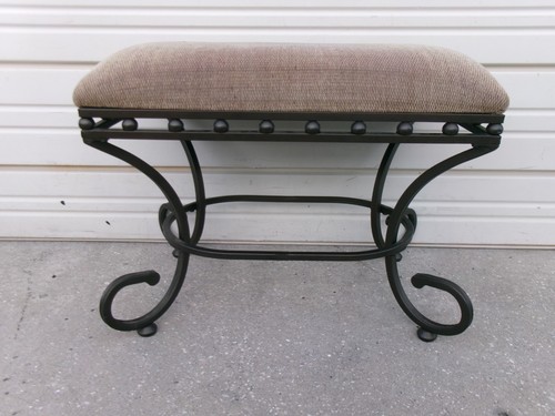 Metal scroll stool - stool, vanity